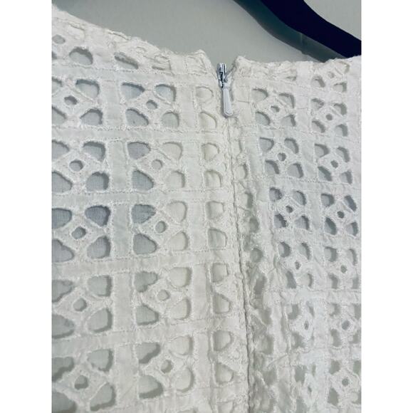 Little White Dress Size 2 Cotton Eyelets Bride Bachlorette Graduation Initiation - Picture 5 of 7